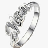 Mum Crystal Heart Ring