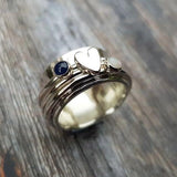 Layered Heart Silver Ring