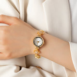 Flower Link Gold Watch