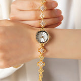 Flower Link Gold Watch