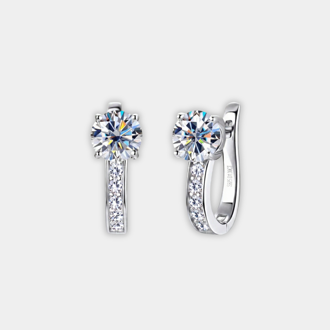 Moissanite Channel Huggie Earrings