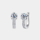 Moissanite Channel Huggie Earrings