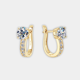 Moissanite Channel Huggie Earrings