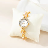 Flower Link Gold Watch