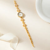 Flower Link Gold Watch