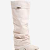 Lavista Slouchy Suede Knee High Boots - Creamy