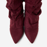 Lavista Slouchy Suede Knee-High Boots - Burgundy