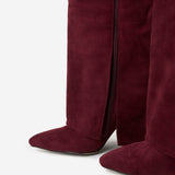 Lavista Suede Knee High Boots - Burgundy