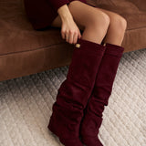 Lavista Slouchy Suede Knee-High Boots - Burgundy