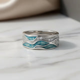 Blue Wave Silver Ring