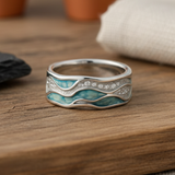 Blue Wave Silver Ring
