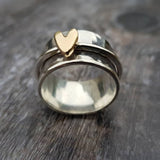 Golden Heart Spinner Ring