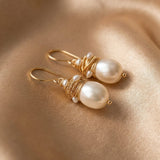 Golden Thread Pearl Vintage Earrings