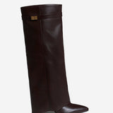 Lavista Leather Knee High Boots - Dark Brown
