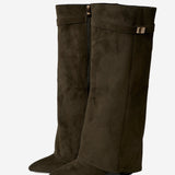 Lavista Suede knee-high boots - Olive green