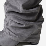 Lavista Slouchy Suede Knee High Boots - Grey