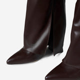 Lavista Leather Knee High Boots - Dark Brown