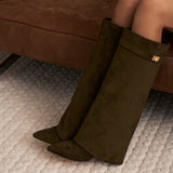 Lavista Suede knee-high boots - Olive green