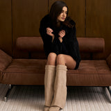 Lavista Suede Knee High Boots - Beige
