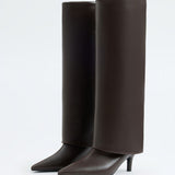 Barfin Leather Knee-High Boots - Dark Brown