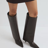 Barfin Leather Knee-High Boots - Dark Brown