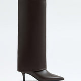 Barfin Leather Knee-High Boots - Dark Brown