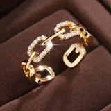 Sparkling Link Gold Ring