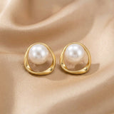 Organic Halo Pearl Stud Earrings