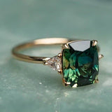 Rectangular Green Stone Ring