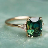 Rectangular Green Stone Ring