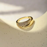 Gold Heart & Hands Ring