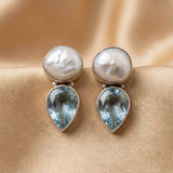 Teardrop Gemstone Stud Earrings