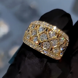 Geometric Crystal Gold Ring