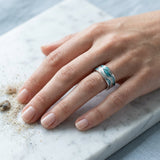 Turquoise Seasilver Ripple Ring