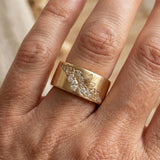 Gold-Plated Zirconia Leaf Ring