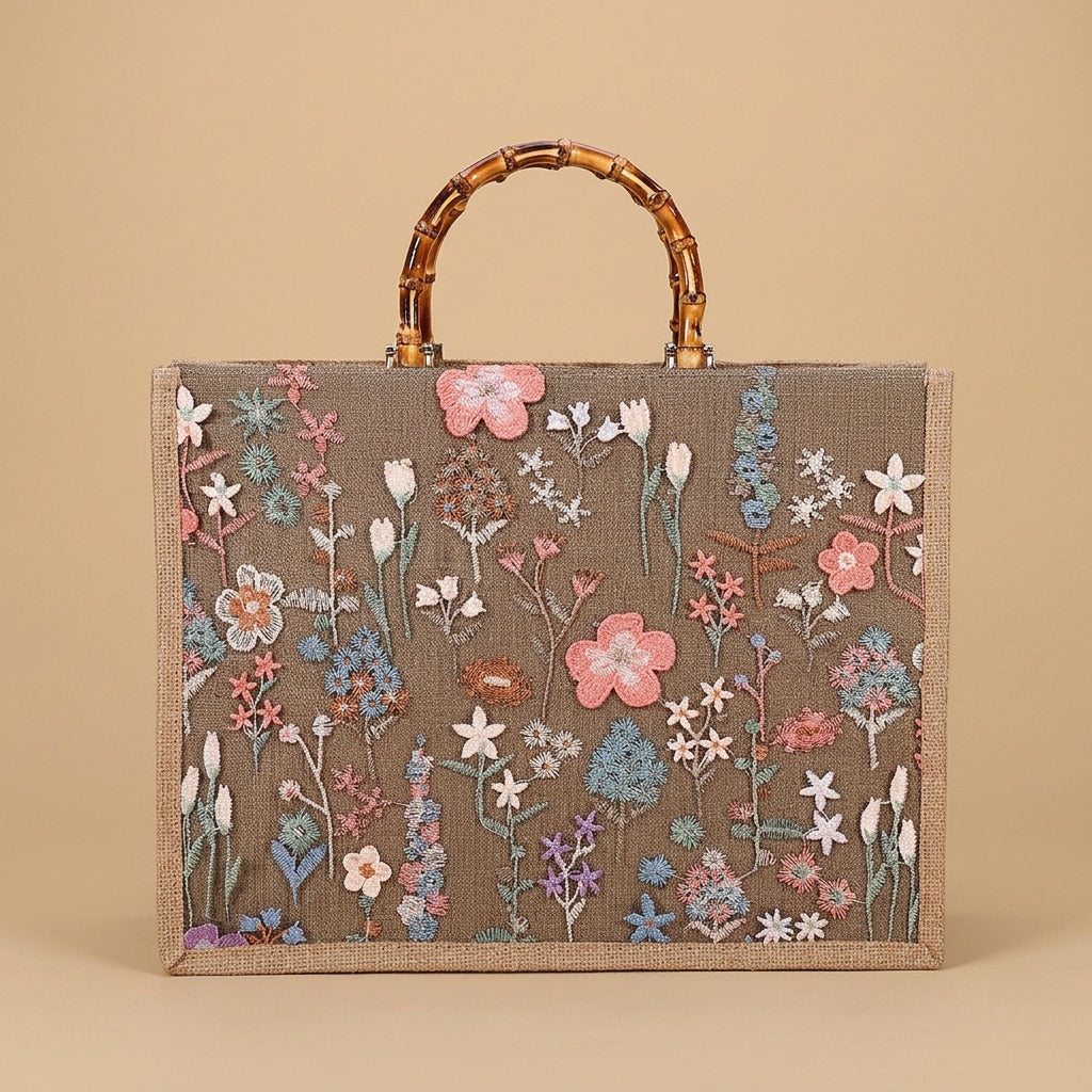 Tote Bag with Bamboo Handles