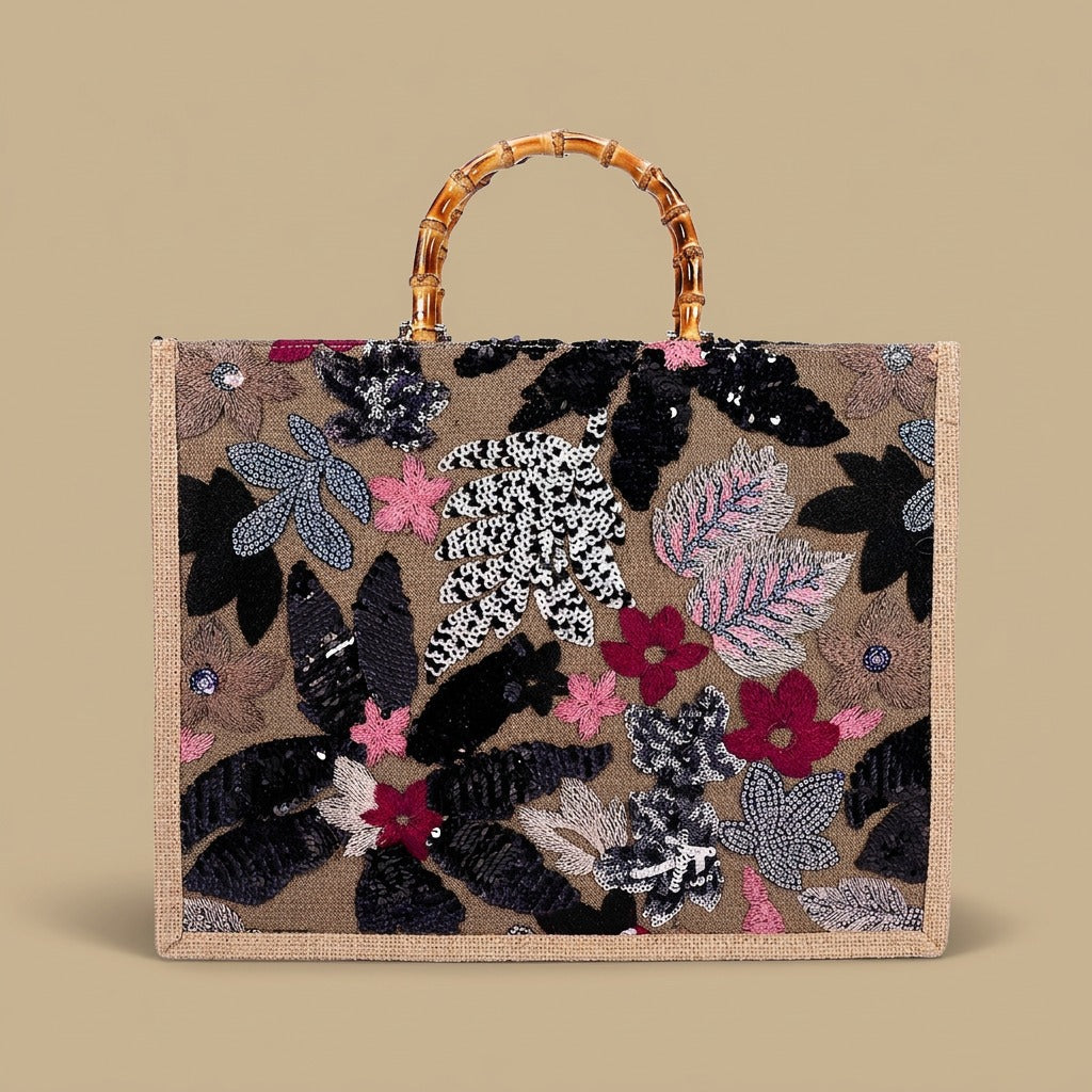 Tote Bag with Bamboo Handles