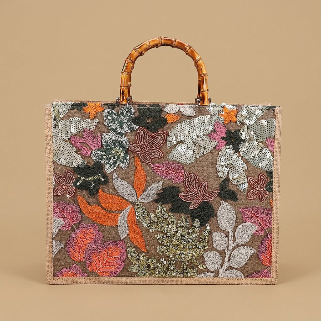 Tote Bag with Bamboo Handles