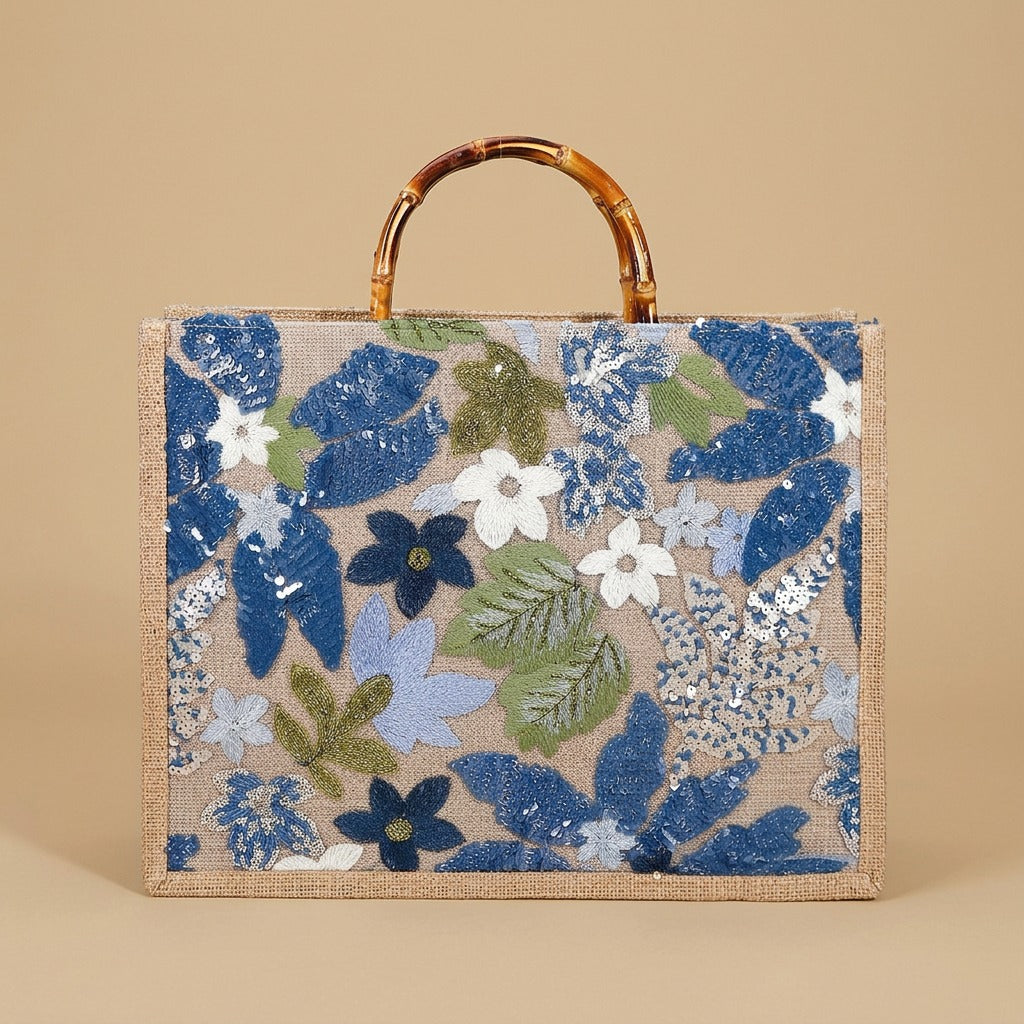 Tote Bag with Bamboo Handles