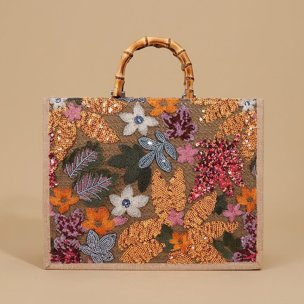 Tote Bag with Bamboo Handles