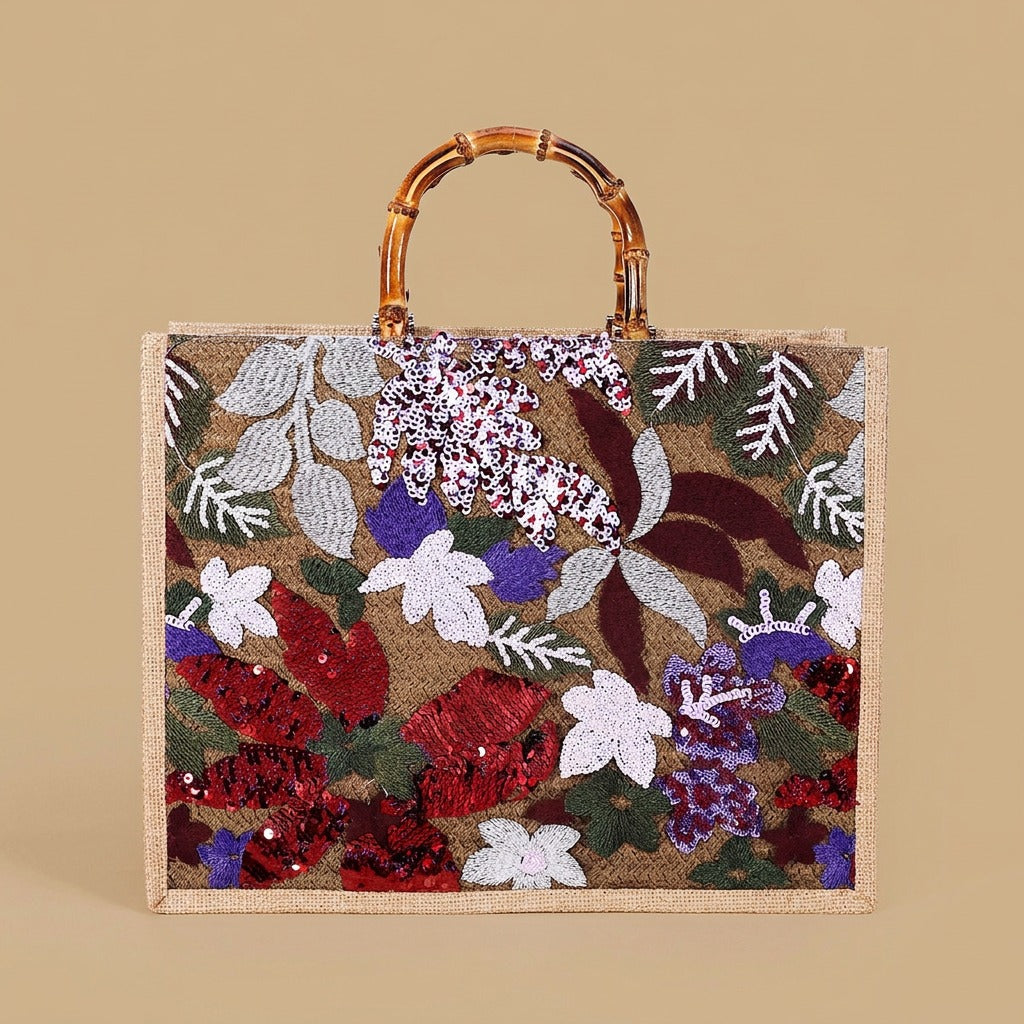 Tote Bag with Bamboo Handles