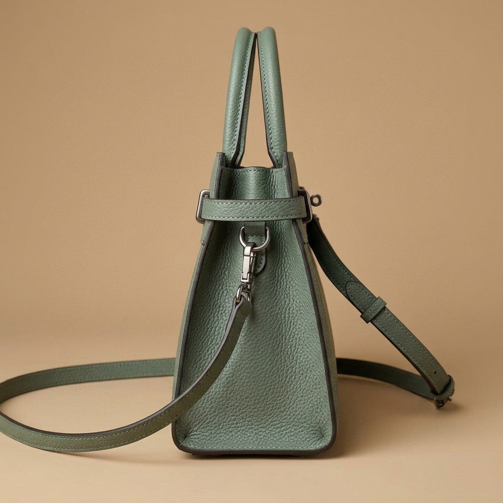 Top Handle Bag with Belted Flap