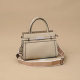 Top Handle Bag with Belted Flap