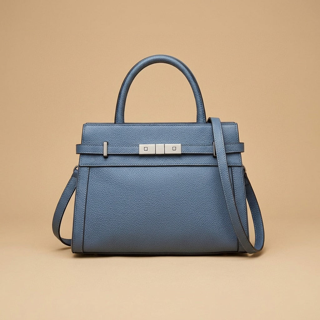 Top Handle Bag with Belted Flap