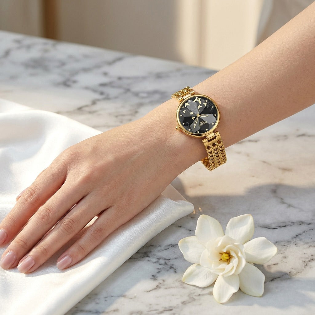 New Stylish Niche Womens Waterproof Watch With A Steel Band