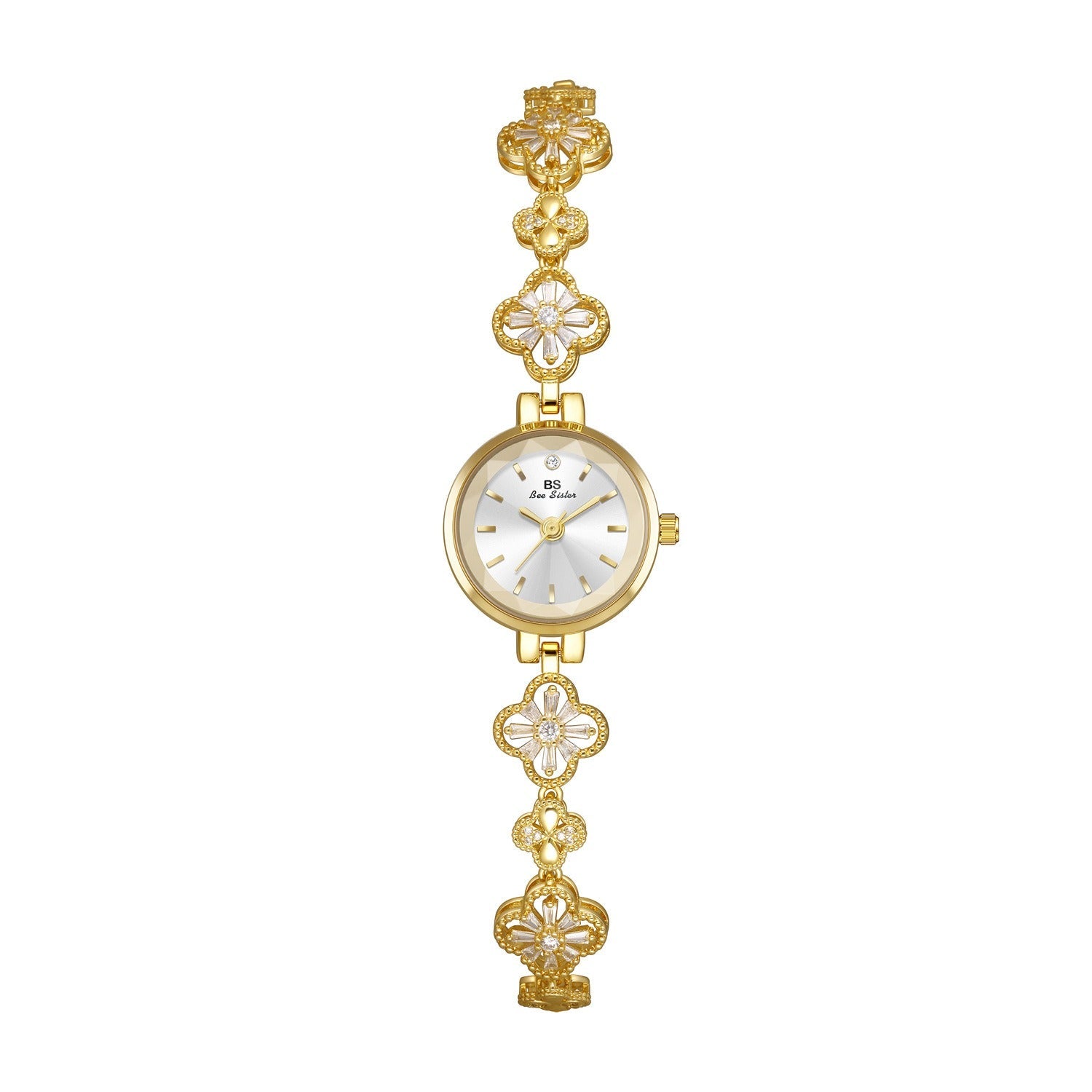 Flower Link Gold Watch