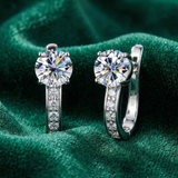 Moissanite Channel Huggie Earrings