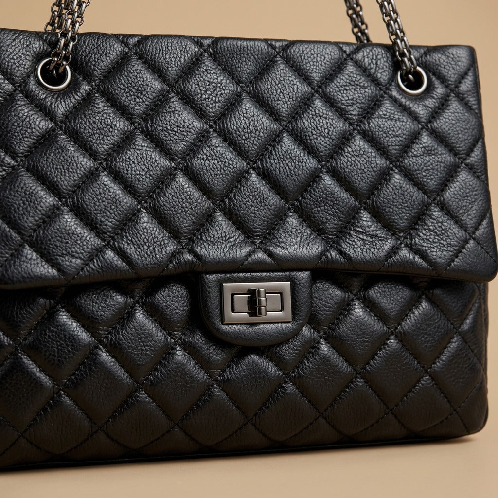 Shoulder Bag with Quilted Chain Straps