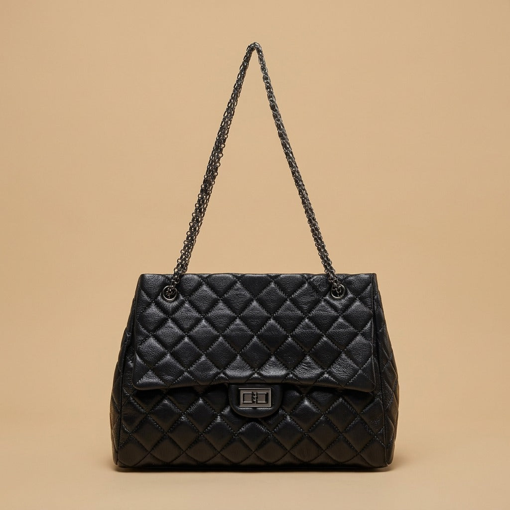 Shoulder Bag with Quilted Chain Straps