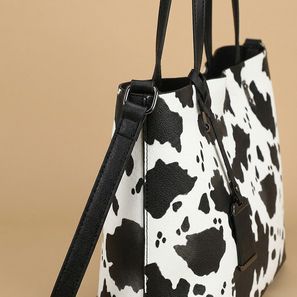 Tote Bag with Cow Print